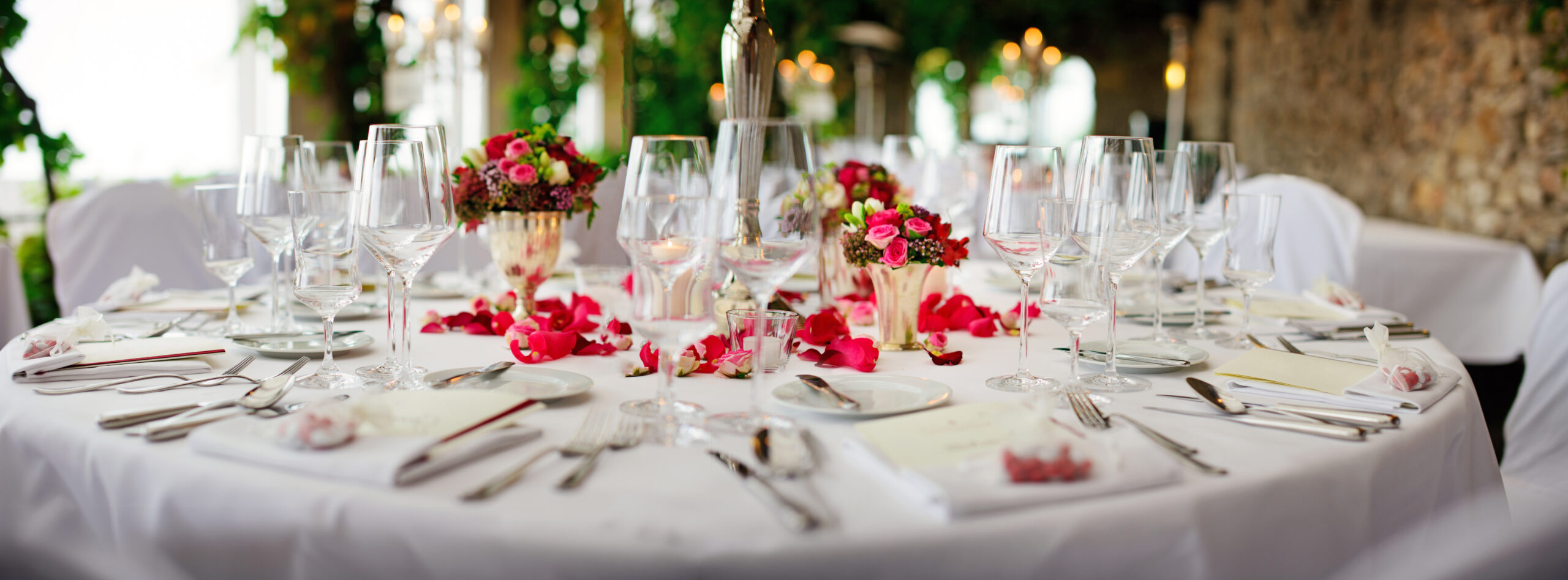 decorated table in a luxury location