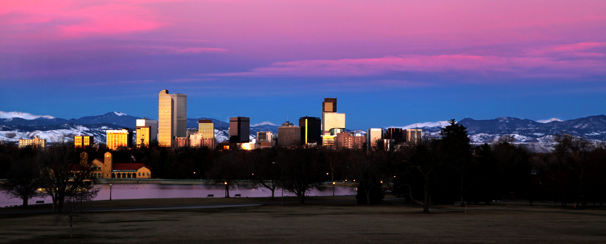 Denver Colorado Skyline at Sun Rise or Dawn